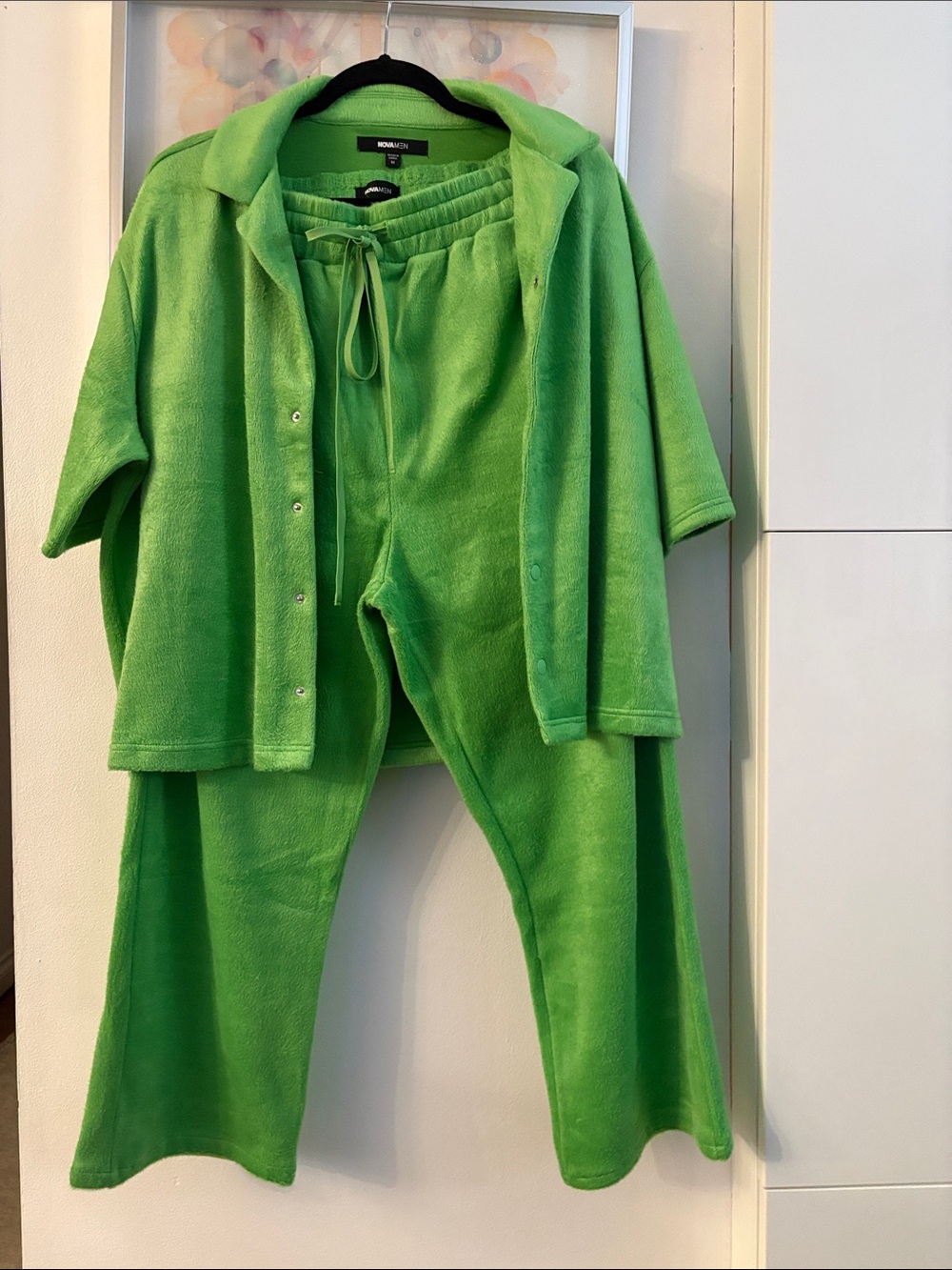 Fashion Nova Neon Green Plush Matching Set
